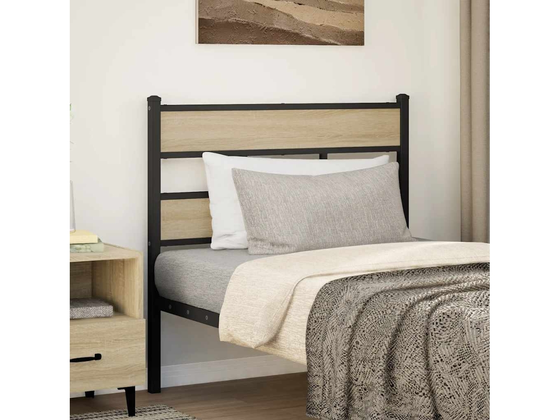 Vidaxl Cabeceira De Substituição 80 Cm Derivados Madeira/ferro Carvalho Sonoma
