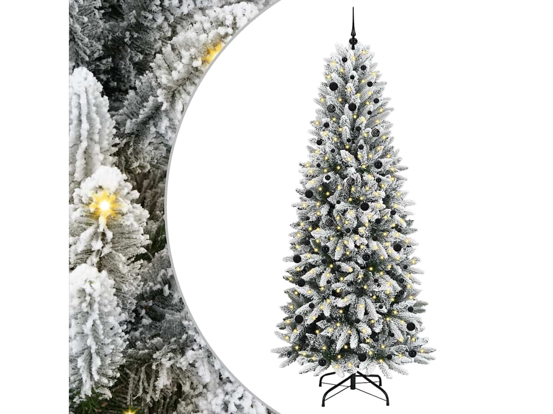 Conjunto 1 Árvore De Natal Artificial Vidaxl Branco Pvc (240 Cm)