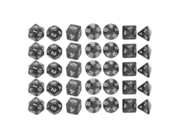 Kit de Dados de Plástico com 35 Peças, Dados Poliédricos com Números Brancos para Jogos de Mesa Educativos