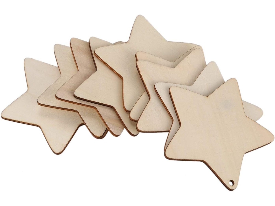 Lote De 10 Pingentes Simples Em Forma De Étoile Com Trou (10 Cm)