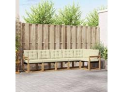 Vidaxl Conjunto De Sofás Para Exterior 6 Unid. Branco E Creme
