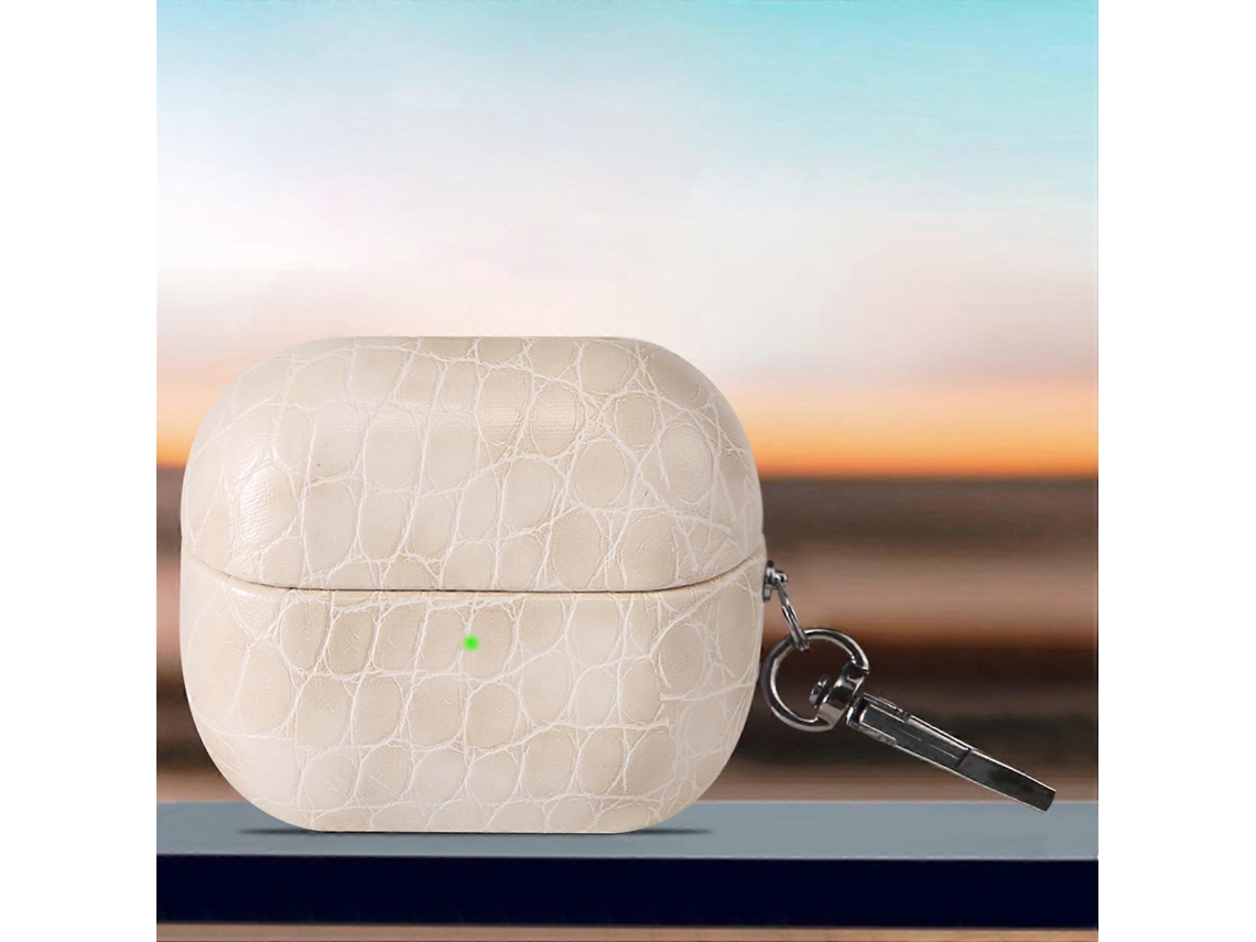 Capa Protetora Para Fone De Ouvido Com Textura De Crocodilo Em Cores Doces Para Samsung Galaxy Buds3 / Buds3 Pro, Branca