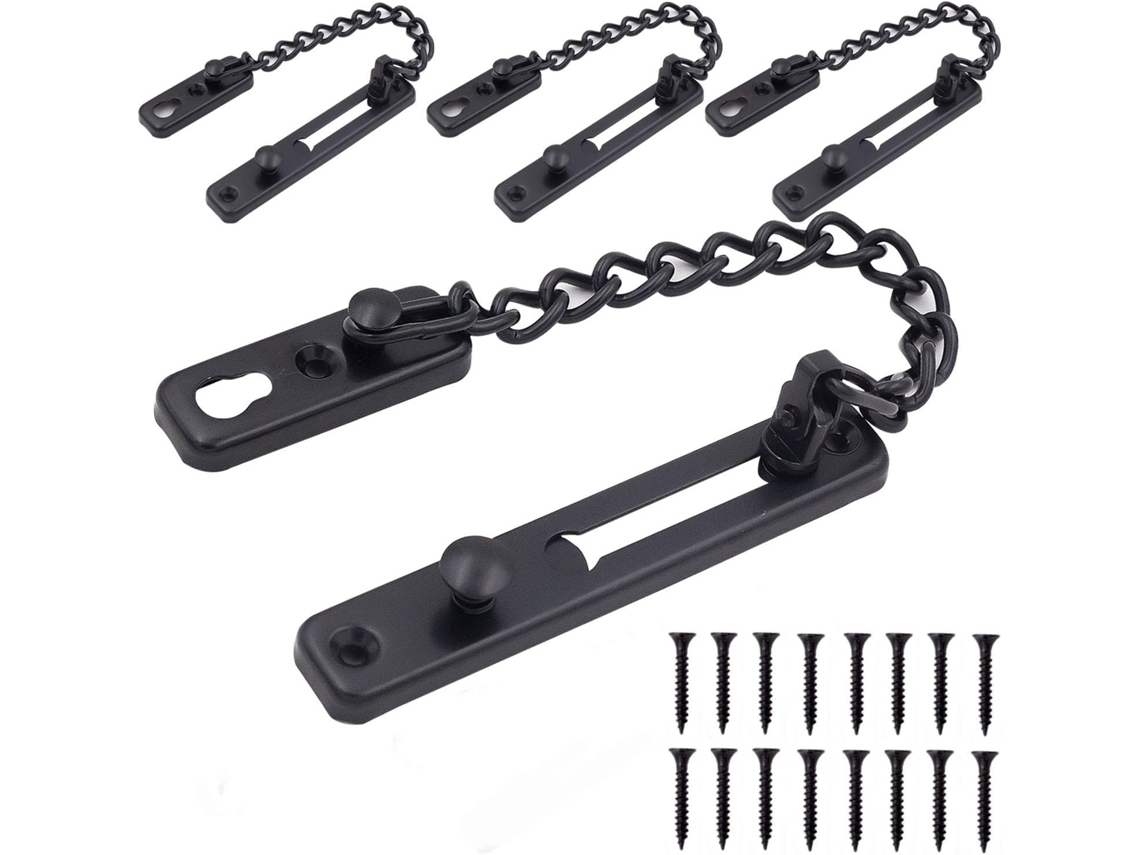 Conjunto De 4 Travas Corrente Para Porta, Proteção Segurança Em Aço Inoxidável