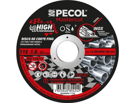 Disco de Corte Fino  Inox High Performance (115 x 1)