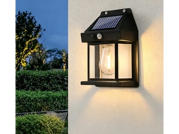 Luminária De Parede Solar Retro Para Exterior, À Prova De Água, Com Filamento De Tungsténio E Luz Quente, 12,70 X 6,50 X 17,50 Cm
