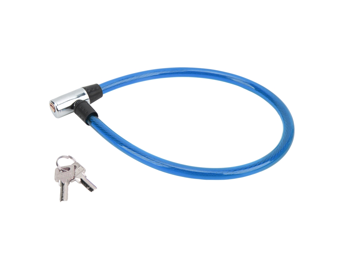 Cadeado De Câble Para Bicicleta Aço Forte Durável Portátil Com 2 Chaves Aplicação Amplia Azul