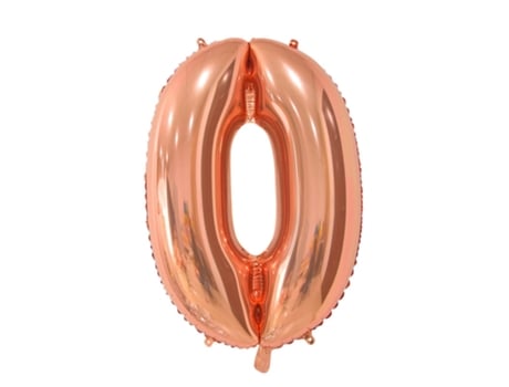 Balão WEFIESTA Dourado Rosa Número 0