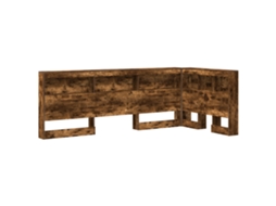 Conjunto 1 Cabeceira De Armazenamento Vidaxl Castanho Madeira De Pinho Maciça (90 Cm)