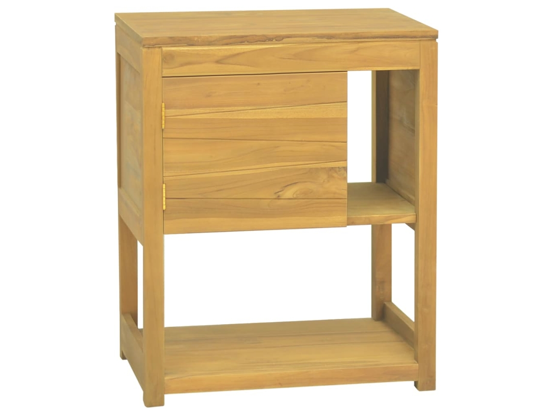 Vidaxl Armário De Casa De Banho 60x40x75 Cm Madeira De Teca Maciça