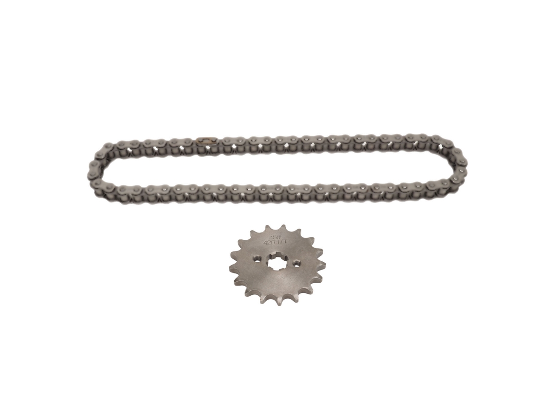 Kit de Engrenagem Mali 428 17t e Corrente 60 Links para ATV Moto Cross Kart 50cc 250cc em Aço