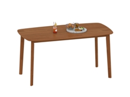 Mesa de Jantar. no Estilo do Interior. Superfície Envernizada. Madeira. 150 X 80 Cm. Marrom Ge