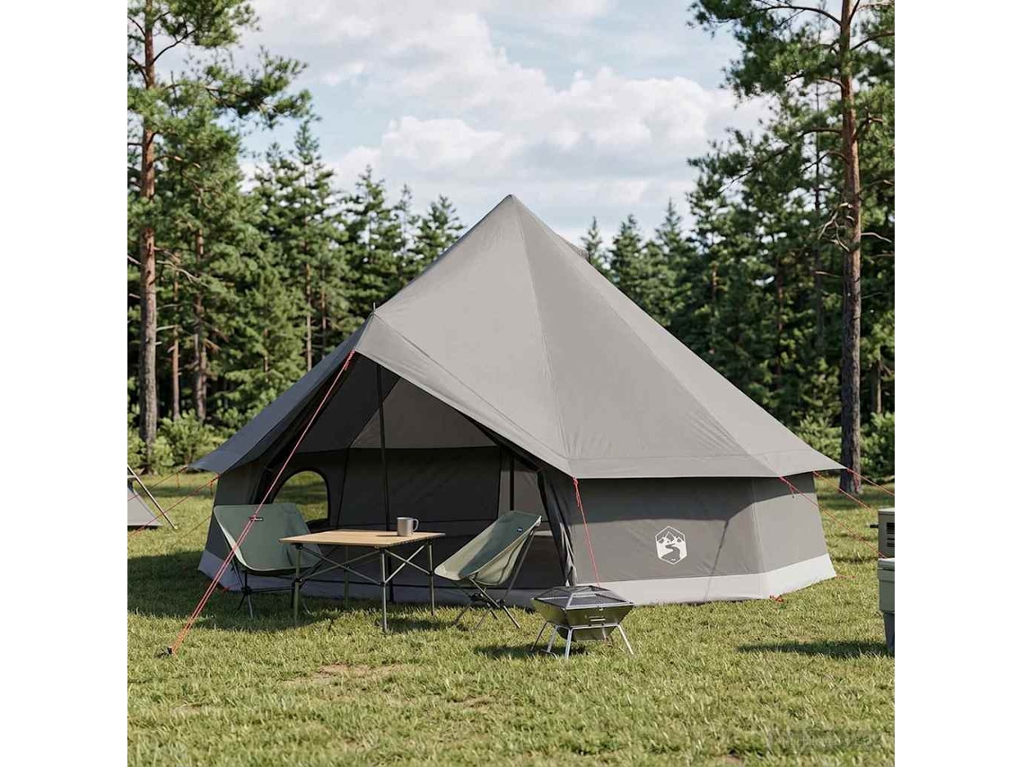 Vidaxl Barraca Tipi 10 Pessoa Marrom Cinza Poliéster E Aço