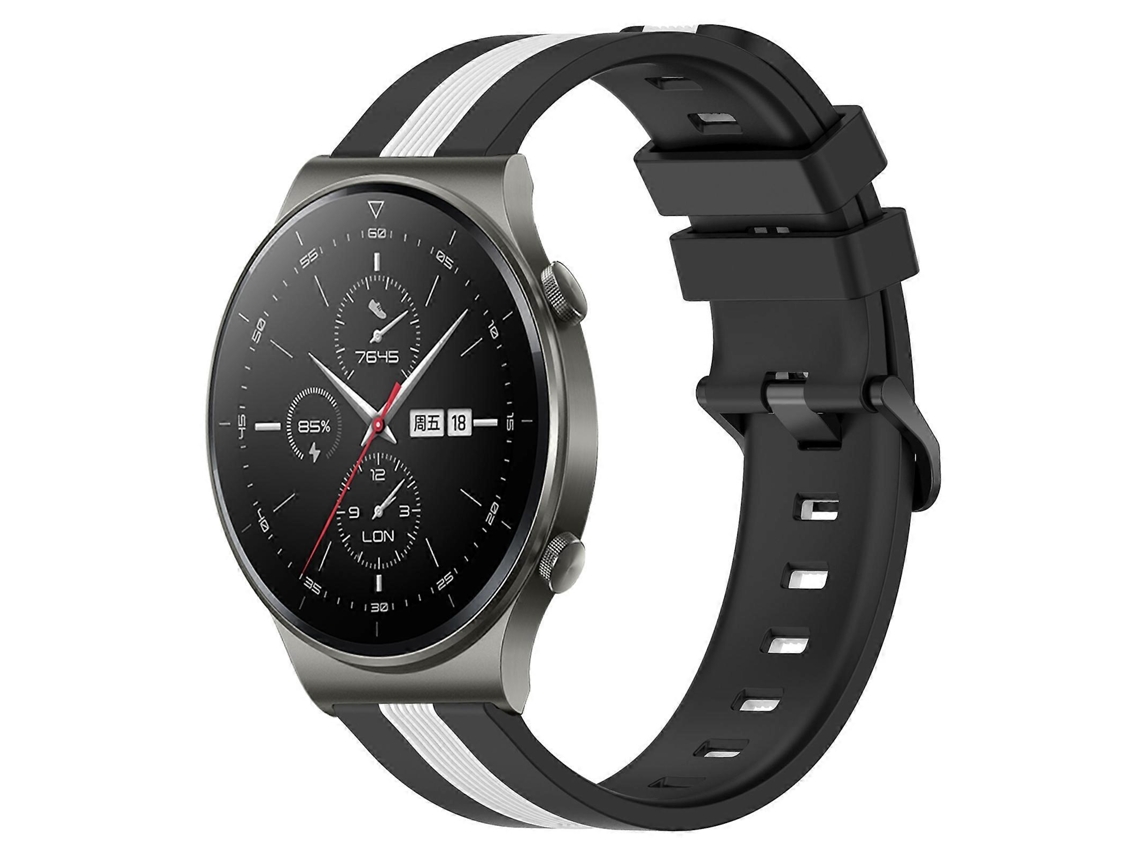 Pulseira De Silicone Bicolor Vertical De 22 Mm Para Huawei Gt2 Pro