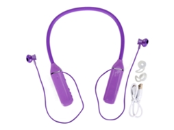 Fone De Ouvido Bluetooth Neckband Com Led, Cartão De Memória, Fones Magnéticos E Luz Rgb Roxo