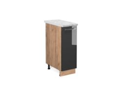 Móveis de cozinha Fame-Line, 30 cm, Mármore PT, Antracite alto brilho, Vicco