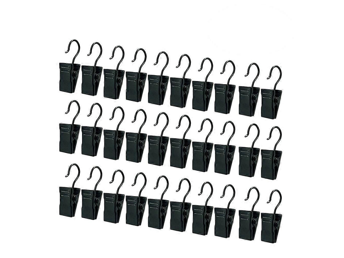 Rebe 60 Anéis de Ferro para Cortinas com Ganchos Antideslizantes 3,20x0,92x0,92cm Negro (preto)