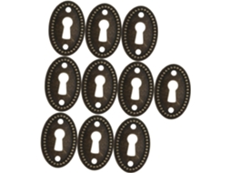 Conjunto De 10 Placas Decorativas Para Fechaduras Armários E Móveis, Em Liga De Zinco Oval