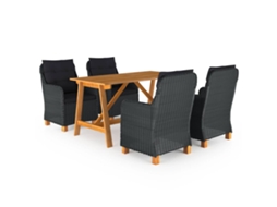 Pcs Conjunto De Jantar Para Jardim Cinzento Escuro Dkd Home Decor