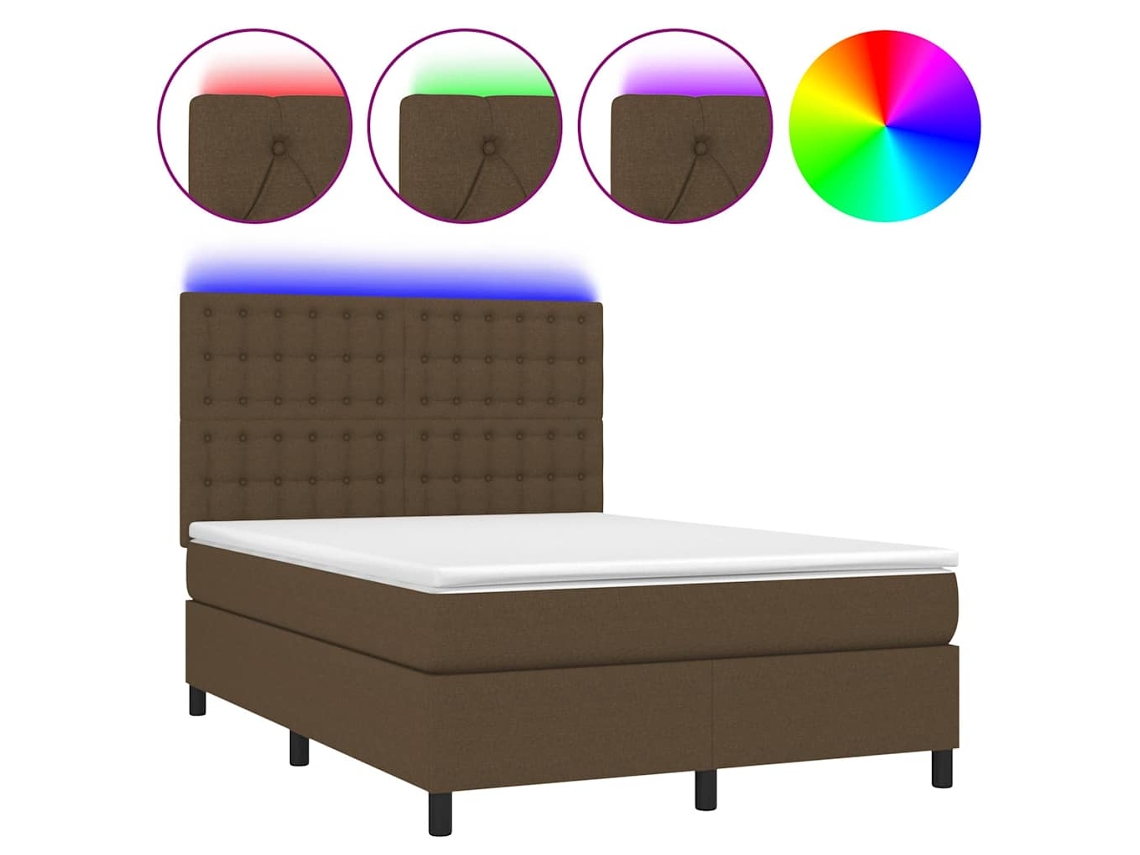 Box Spring Bed, Box Spring Beds Vidaxl Marrom Tecido (140 X 200 Cm)