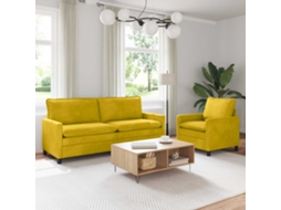 Vidaxl Conjunto De Sofás 2 Unid. Amarelo Veludo
