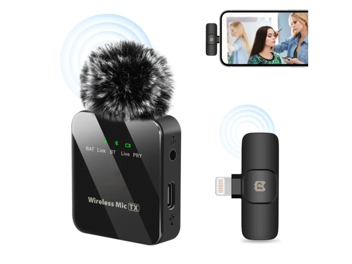 Microfone Wireless Pu64 Preto para iPhone OHPA