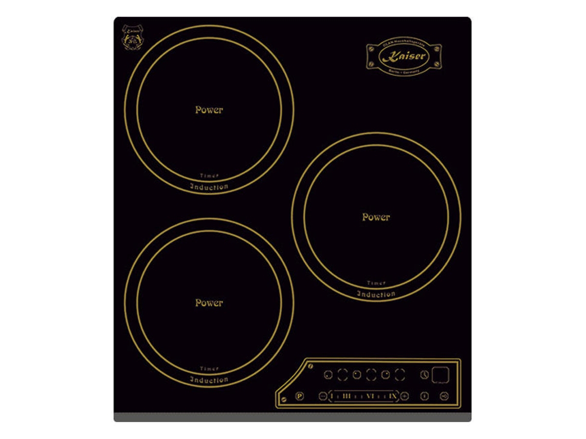 Kct 4795 Fi Ad Placa Preto Embutido 45 Cm Placa com Zona de Indução 3 Zonas KAISER