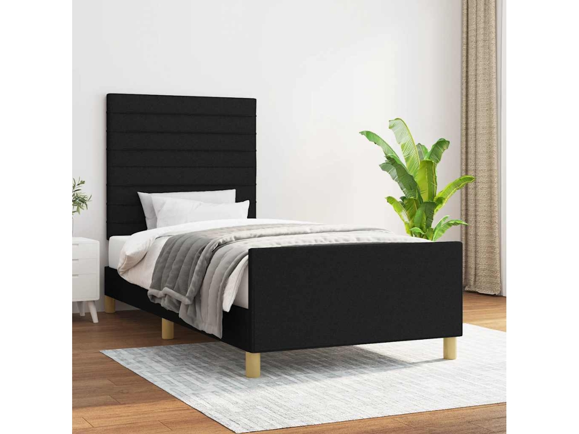 Vidaxl Estrutura De Cama Sem Colchão 80x200 Cm Tecido Preto