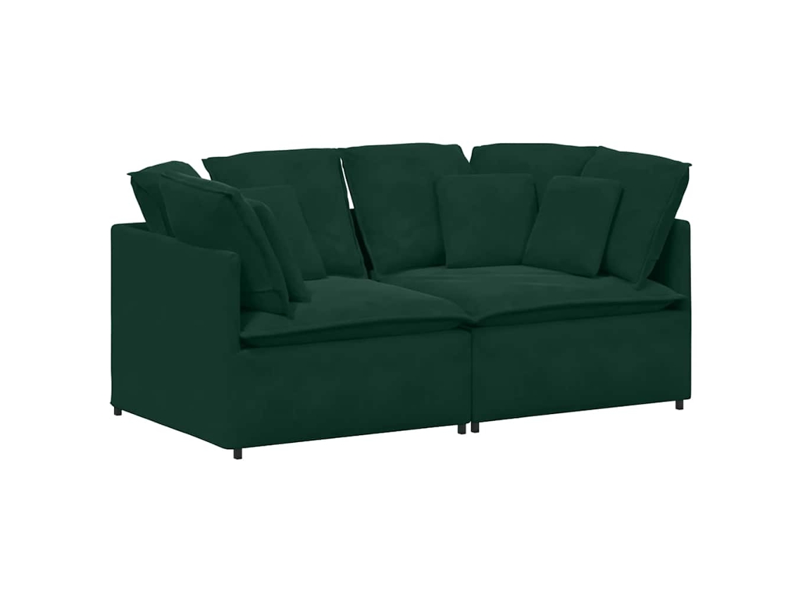 Sofá Modular com Almofadas Veludo Verde escuro MAISON EXCLUSIVE