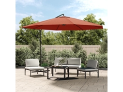 Vidaxl Guarda-sol Cantilever Com Poste De Alumínio 350 Cm Terracota