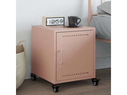 Vidaxl Mesa De Cabeceira 36x38,5x43,5 Cm Aço Rosa