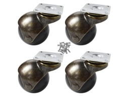 Rodas giratórias antigas Linjou, com placa, resistentes, silenciosas, capacidade 20kg, para móveis pequenos S/MARCA