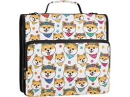Organizador Fofo De Cachorro Desenho Animado Com Zíper, 3, 8cm, 3 Argolas Em D, Fichário Escolar Com Alça De Ombro