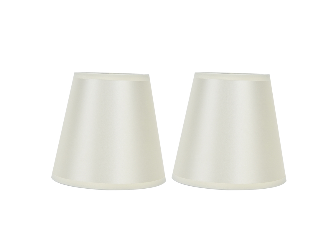 2pcs Abajur de Tecido Clip On para Lâmpada E14 Mesa Parede Bege S/MARCA