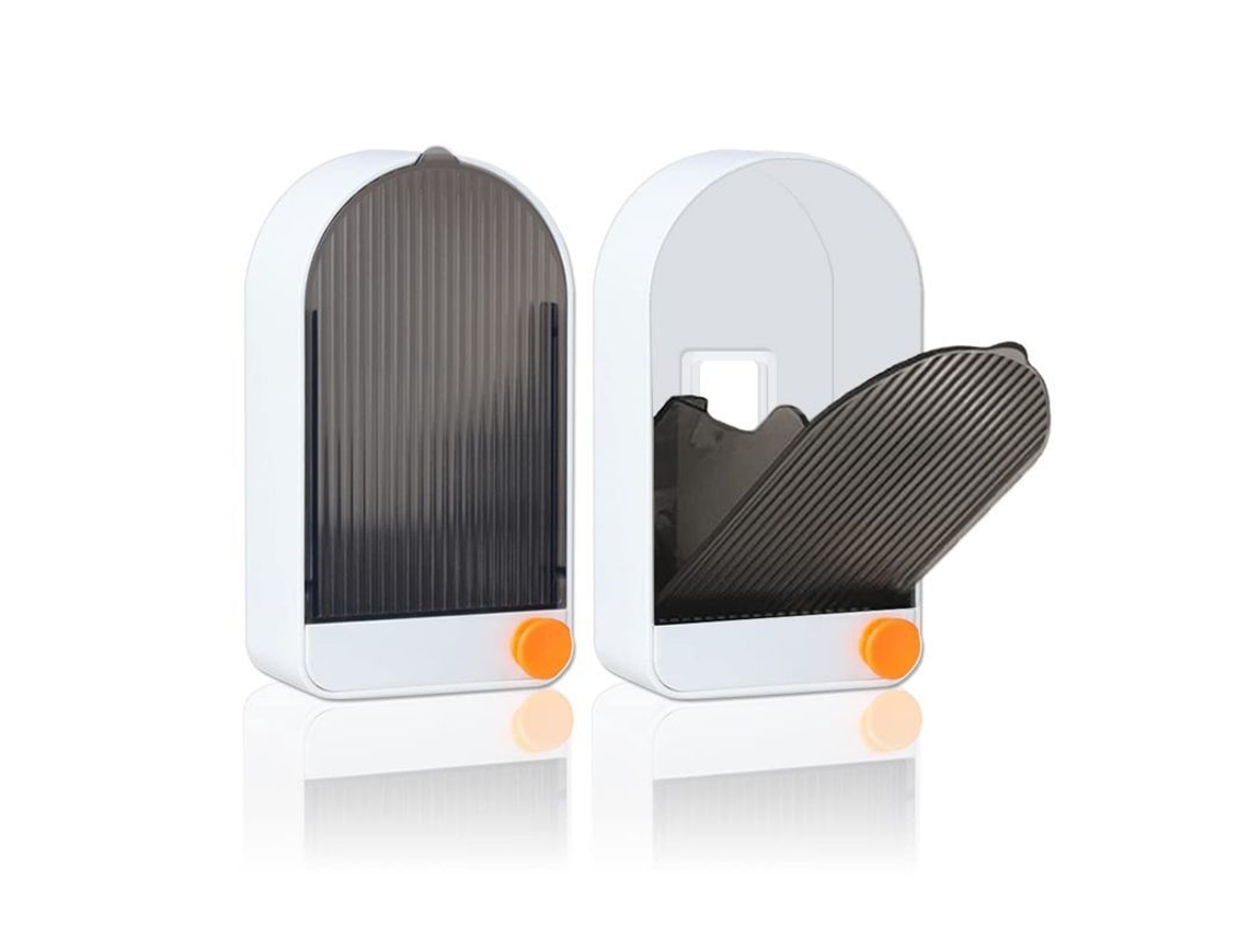 2026-linjou 2 Pack Taza De Jabón Para Pared Con Tapa Y Cajón De Drenaje, Impermeable Con Gancho, Blanco