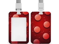 Porta Crachá Vermelho Com Bolinhas Brancas, Personalizável, À Prova D Água, Protetor Crachá, Oficiais De