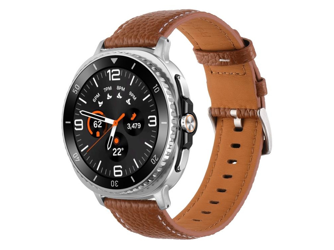 Bracelete Couro Genuíno com Textura de Lichia para Samsung Galaxy Watch 8 / 8 Classic XIAOMOYU