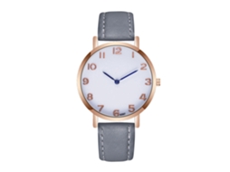 Reloj De Cuarzo Para Hombre Con Correa De Cuero Pu, Dial Numérico Y Puntero Azul, Gris, Fashion