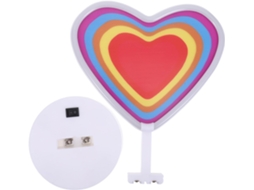 Luminária de Led em Formato de Coração, Ideal para Quarto, com Suporte. SFUSHOS