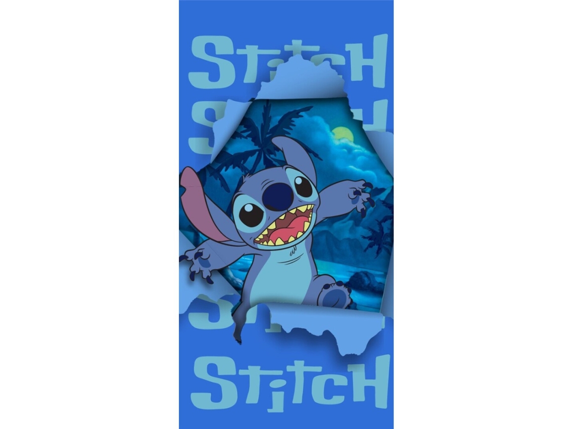Toalha De Microfibra Azul Stitch 140x70 Cm 86925