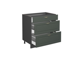 Móvel de cozinha Vicco Fame-Line, Countryside Gold Green, 80 cm com 3 gavetas, sem bancada