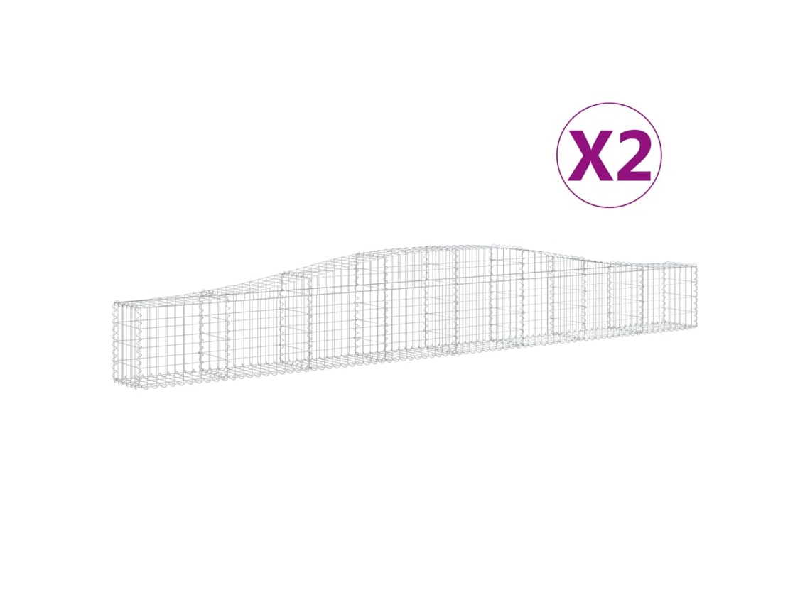 Gabion Basket, Gabion Baskets Vidaxl Prateado Ferro (400 X 30 X 40/60 Cm)