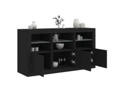Aparador con luces LED 123x37x67 cm Negro