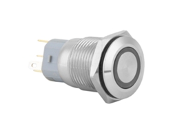 Interruptor de Botão Metal com Led Azul 12v Auto reset