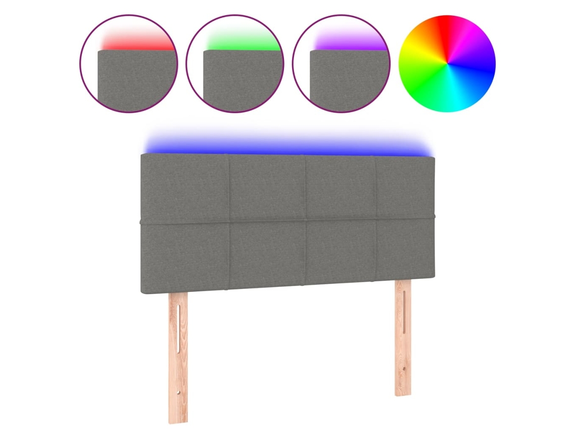 Led Headboard, Led Headboards Vidaxl Cinzeto Tecido (80 X 5 X 78/88 Cm)