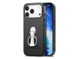 Capa De Couro Pu Preta Com Suporte Giratório De 360° Compatível Com Iphone 17 Air