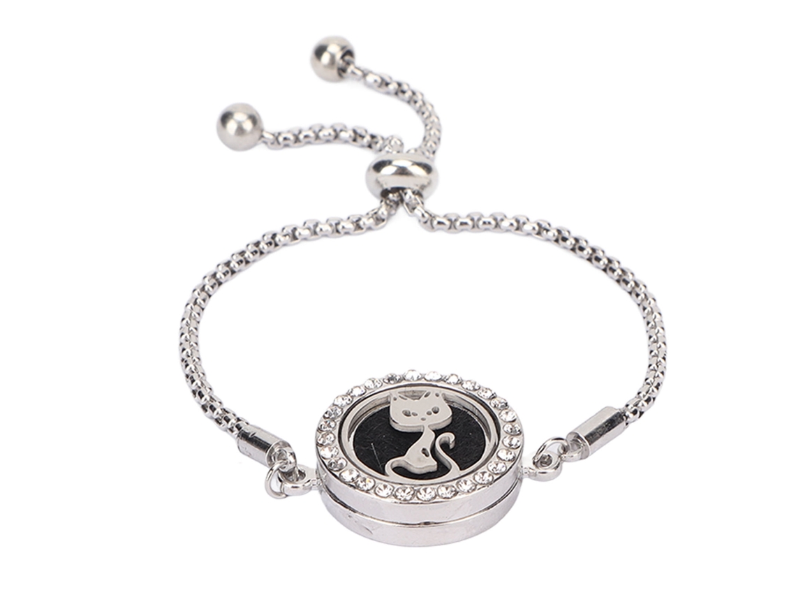 Pulsera Aromática Ajustable De Acero Inoxidable Para Difusor De Aceites Esenciales