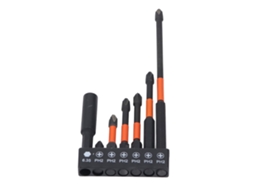 Conjunto De 7 Pontas De Parafusadeira Laxiscreed Com Suporte Magnético Em Aço Resistente Ts2