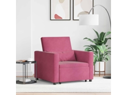 Vidaxl Sofá-camas Retrátil Individual Com Rodas Vermelho Tinto Veludo