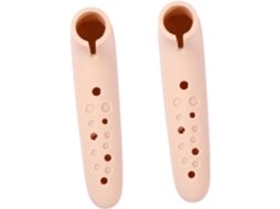 Protetor De Maçaneta Silicone Bege 2 Peças Proteção Anticolisão