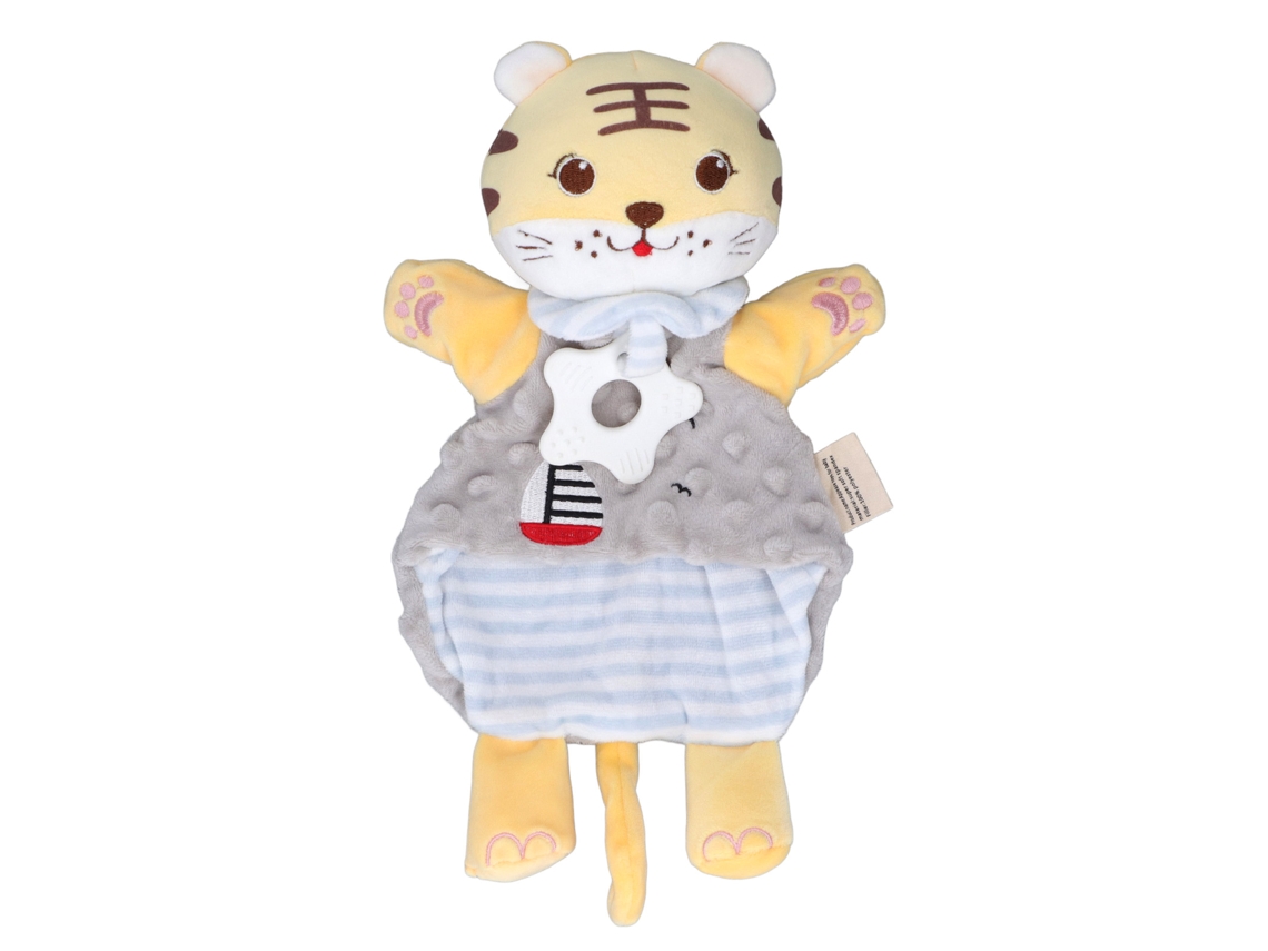 Primerox manta de Segurança para Bebê com Sino Macia Pelúcia Brinquedo de Animais para Sono Tranquilo Cinza